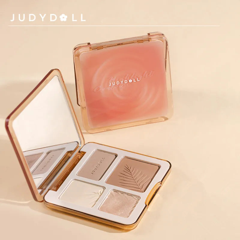 Judydoll Facial Highlighter Makeup Palette Face Lasting Glow Brighten 