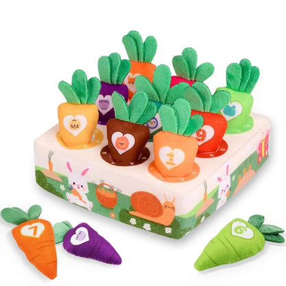 Montessori Toys Baby Pull Carrot Plišasta igrača številka oblika ujemanje barv