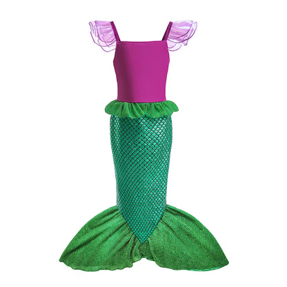 Obleka princese Disney Little Mermaid Ariel za deklice s kratkimi rokavi 