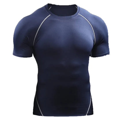 Compression T Shirt Men Summer Sportswear Running T-shirt Elastic