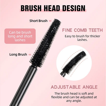 QIBEST New Silk Fiber Black Mascara Waterproof Long Lasting Extension