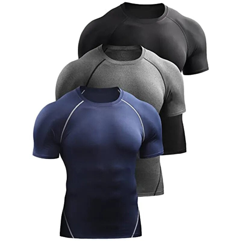 Compression T Shirt Men Summer Sportswear Running T-shirt Elastic