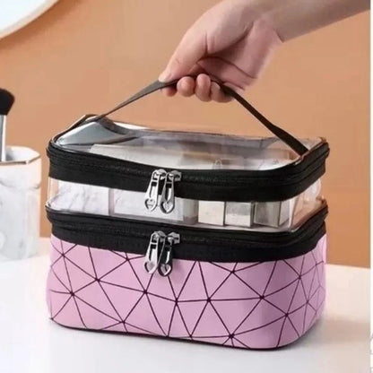 Double portable large capacity makeup bag Korean version Ringer travel