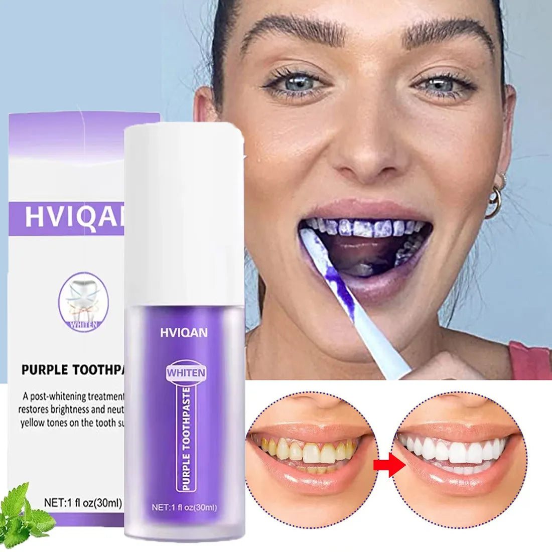 1pcs V34 Tooth Cleaning Mousse Toothpaste Whitening Teeth Refreshes