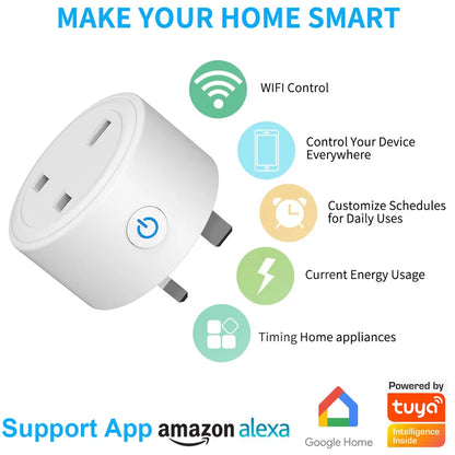 WiFi Smart Plug 10A UK daljinsko glasovno upravljanje Google Home Tuya Smart 