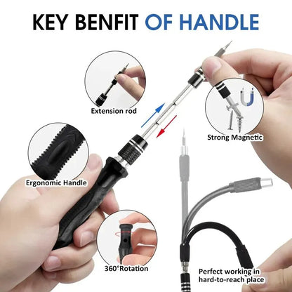 Precision Screwdriver Set 117 in 1 Magnetic Repair Tool Kit with 98