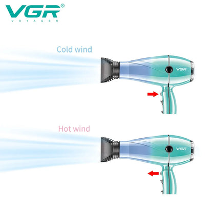 VGR Hair Dryer Professional Hair Dryer 2400W High Power Overheating