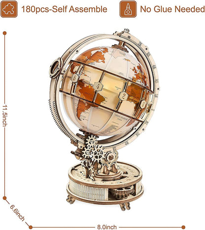 Rokr Luminous Globe 3D Wooden Hot Selling 180PCS Model Building Block