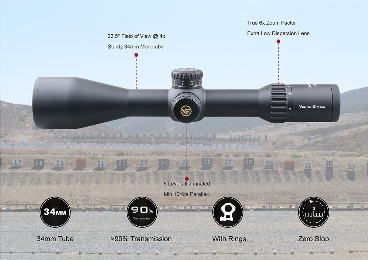 Lovski strelni daljnogled Vector Optics Continental 4-24x56 HD 34 mm FFP