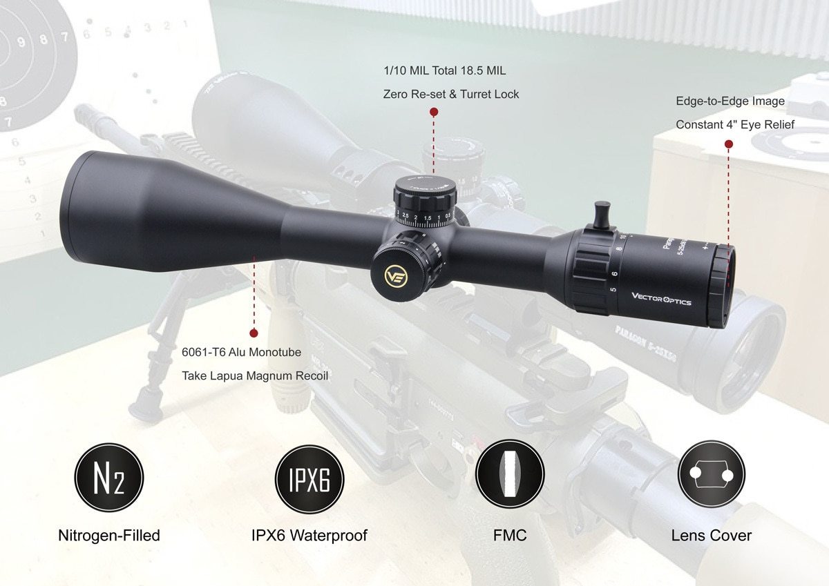 Optika Paragon GenII 5-25x56 lovski taktični strelni daljnogled velikega dosega