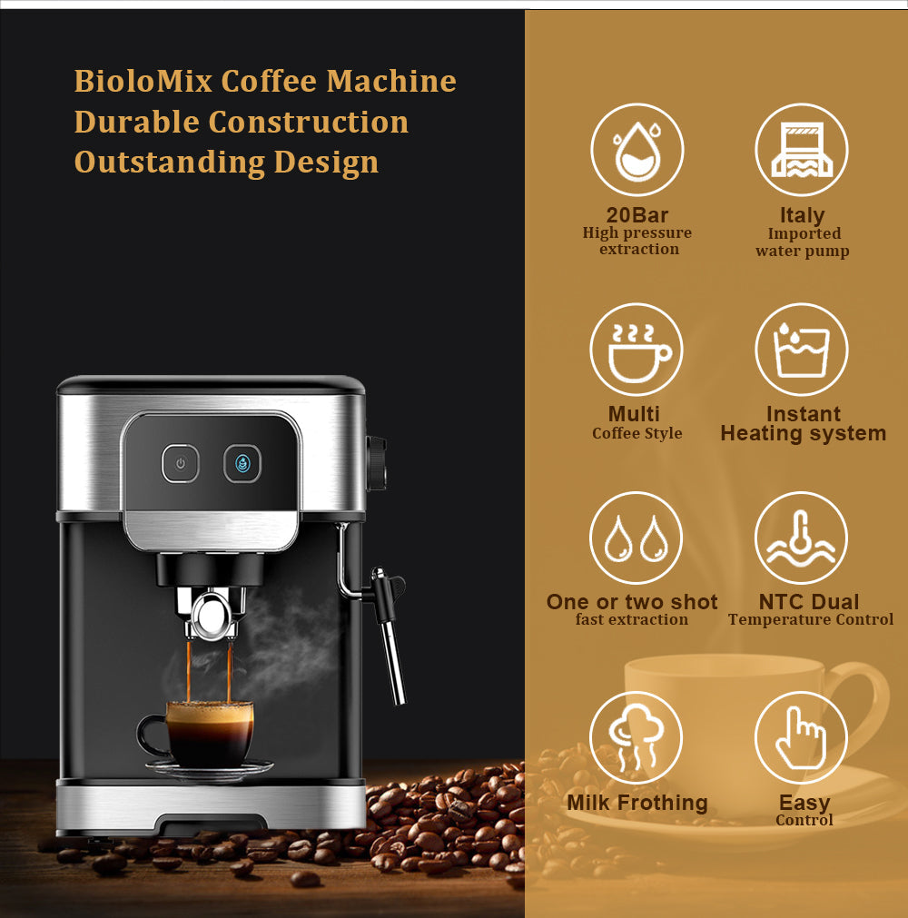 Premium 1200W 20 Bar Espresso Coffee Machine