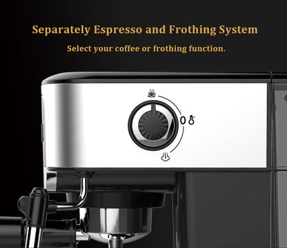 Premium 1200W 20 Bar Espresso Coffee Machine