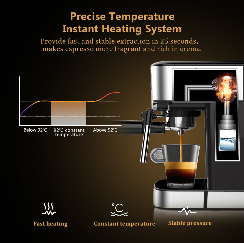 Premium 1200W 20 Bar Espresso Coffee Machine